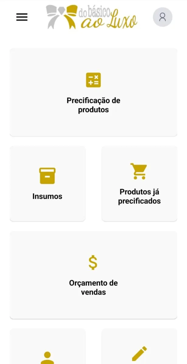 Tela do APP de Precificação