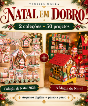 Natal em Dobro: Coleção de Natal 2026 e A Magia do Natal, com 50 projetos digitais e passo a passo